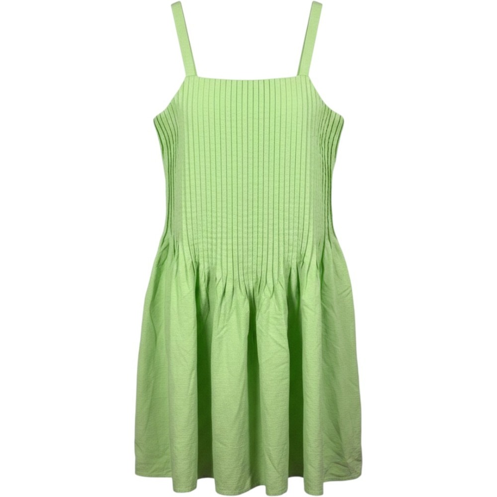 Habitual Girl Sleeveless Dress Kids 16 Lime Green Pintuck Pleated Square Neck